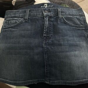 7 For All Mankind Blue Denim Mini Skirt - Size 29